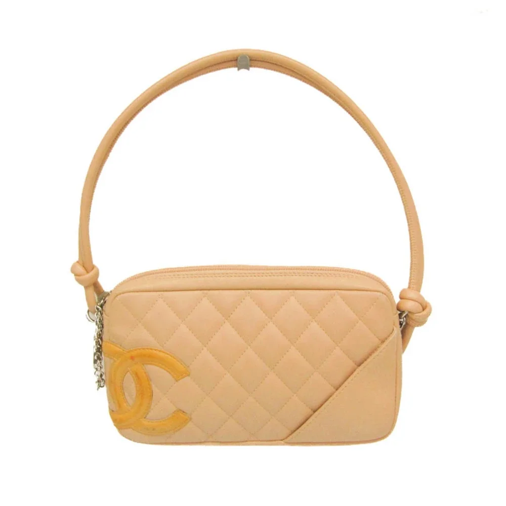 CHANEL Cream Leather Pouch